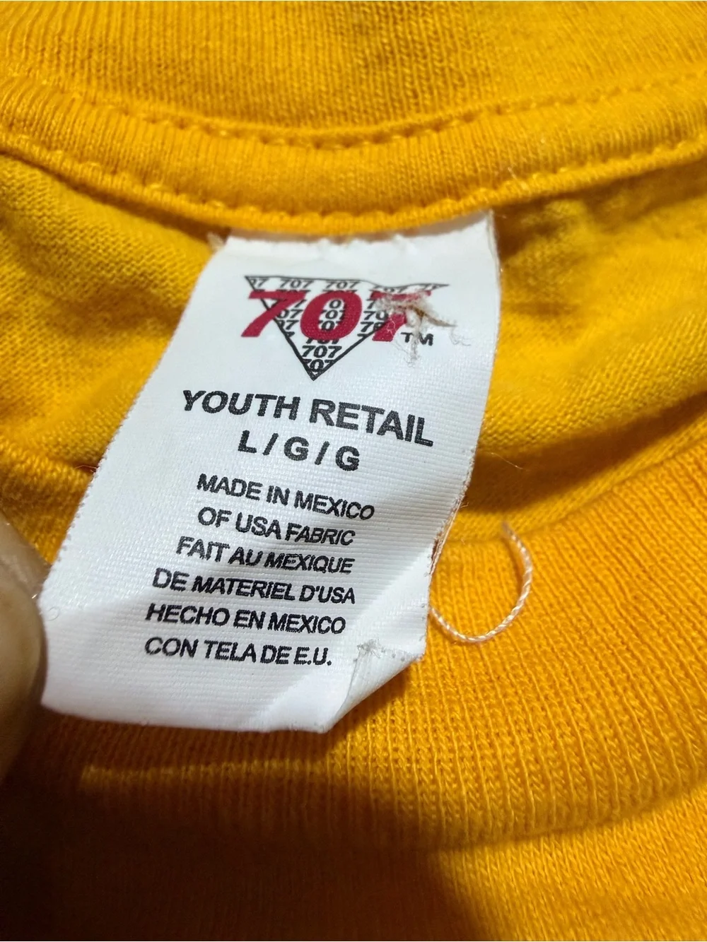 707 Boys Yellow Cotton Short Sleeve Crew Neck Solid Basic T-Shirt Size L/G